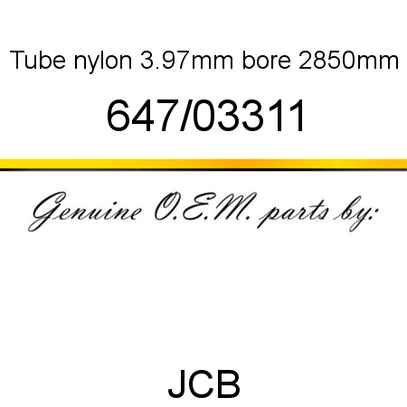 Tube, nylon 3.97mm bore, 2850mm 647/03311