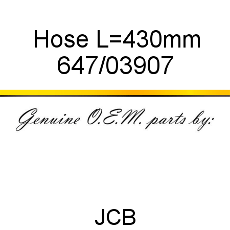 Hose, L=430mm 647/03907