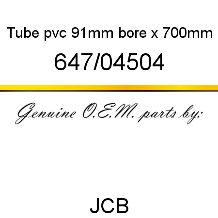 Tube, pvc, 91mm bore x 700mm 647/04504