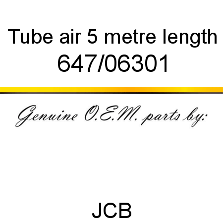 Tube, air, 5 metre length 647/06301