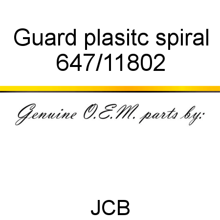 Guard, plasitc spiral 647/11802