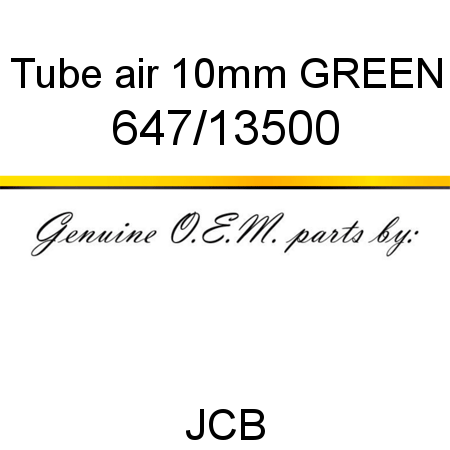Tube, air, 10mm GREEN 647/13500