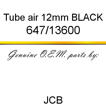 Tube, air 12mm BLACK 647/13600