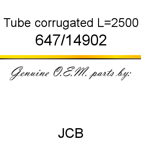 Tube, corrugated, L=2500 647/14902