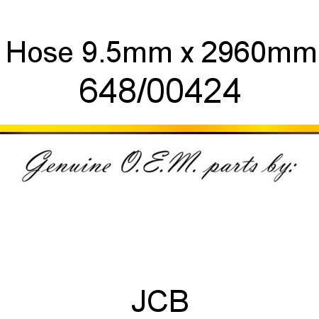 Hose, 9.5mm x 2960mm 648/00424