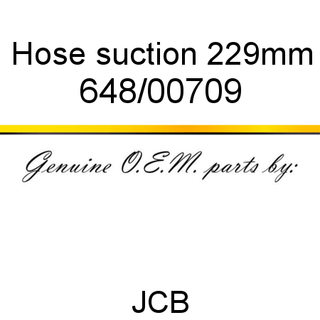 Hose, suction,, 229mm 648/00709