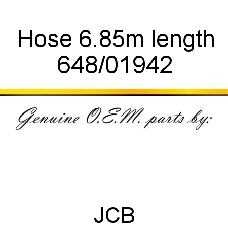 Hose, 6.85m length 648/01942