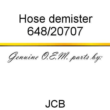 Hose, demister 648/20707