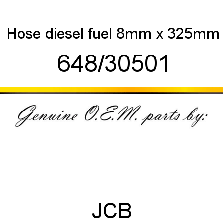 Hose, diesel fuel, 8mm x 325mm 648/30501