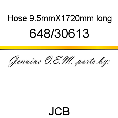 Hose, 9.5mmX1720mm long 648/30613
