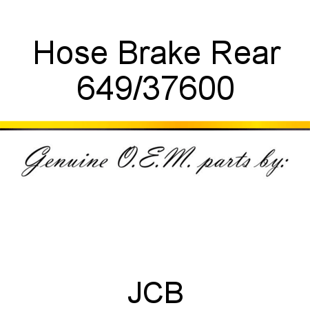 Hose, Brake Rear 649/37600