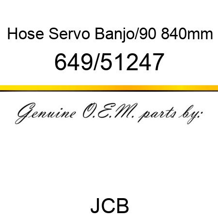 Hose, Servo Banjo/90 840mm 649/51247