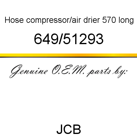 Hose, compressor/air drier, 570 long 649/51293