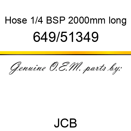 Hose, 1/4 BSP 2000mm long 649/51349