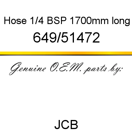 Hose, 1/4 BSP, 1700mm long 649/51472