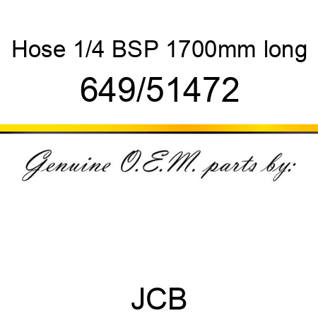 Hose, 1/4 BSP, 1700mm long 649/51472