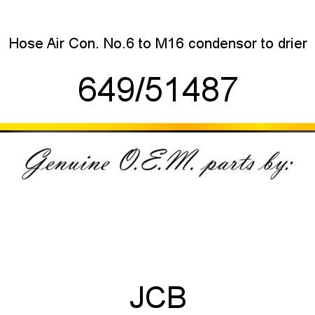 Hose, Air Con. No.6 to M16, condensor to drier 649/51487
