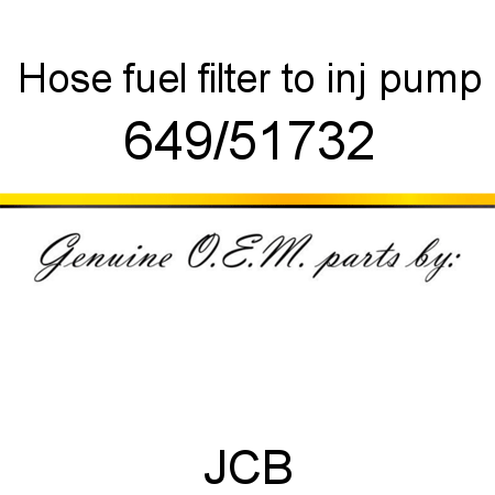 Hose, fuel, filter to inj pump 649/51732