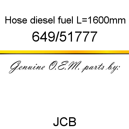 Hose, diesel fuel, L=1600mm 649/51777