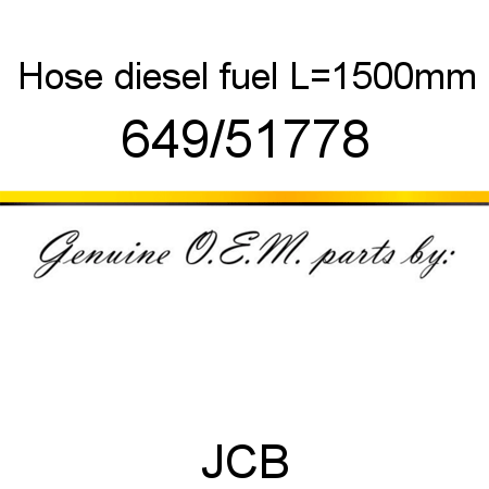 Hose, diesel fuel, L=1500mm 649/51778