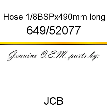 Hose, 1/8BSPx490mm long 649/52077