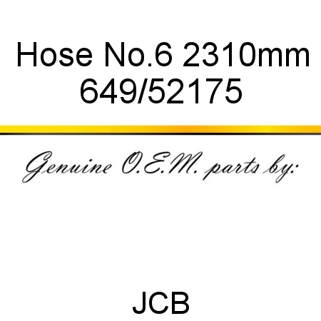 Hose, No.6 2310mm 649/52175