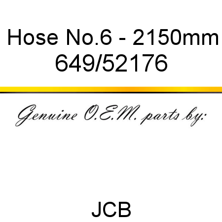 Hose, No.6 - 2150mm 649/52176