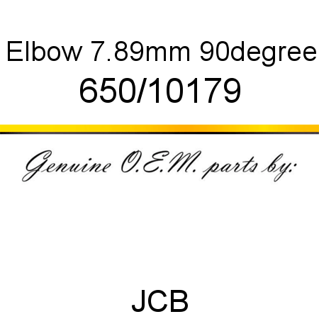 Elbow, 7.89mm 90degree 650/10179