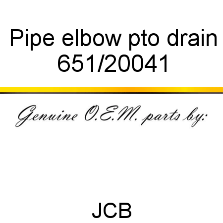 Pipe, elbow, pto drain 651/20041