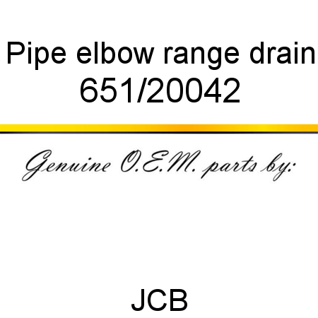 Pipe, elbow, range drain 651/20042