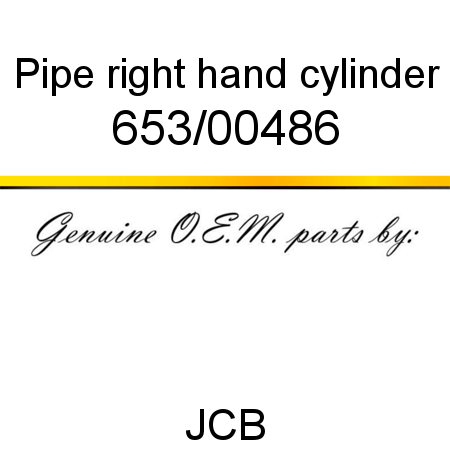 Pipe, right hand, cylinder 653/00486