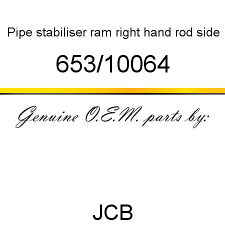 Pipe, stabiliser ram, right hand rod side 653/10064