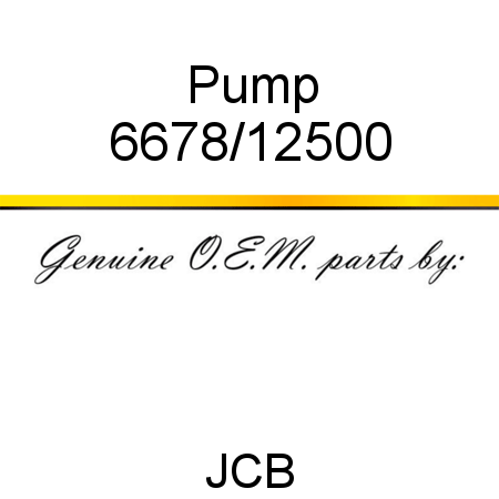 Pump 6678/12500