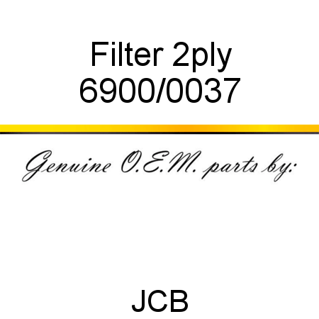Filter, 2ply 6900/0037