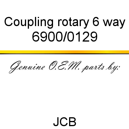 Coupling, rotary, 6 way 6900/0129