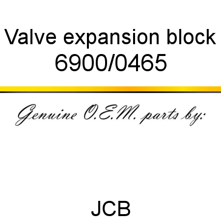 Valve, expansion block 6900/0465