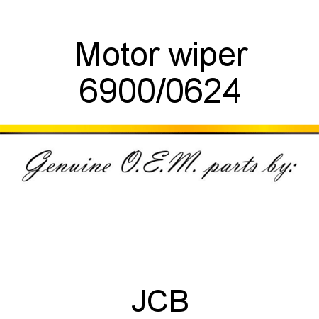 Motor, wiper 6900/0624