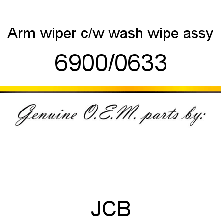 Arm, wiper, c/w wash wipe assy 6900/0633