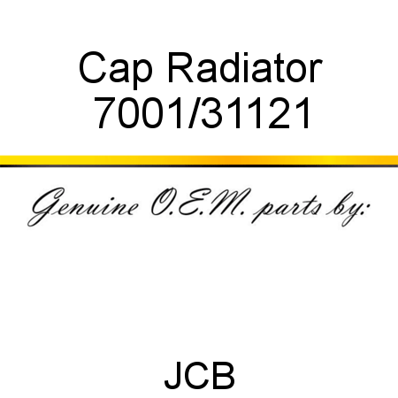 Cap, Radiator 7001/31121