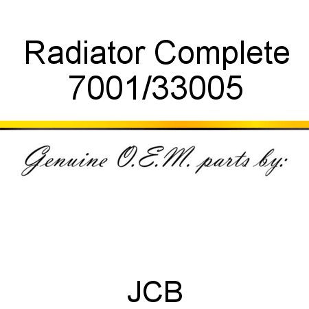 Radiator, Complete 7001/33005