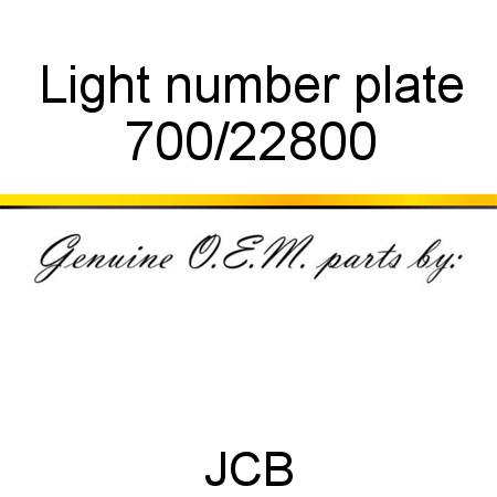 Light, number plate 700/22800
