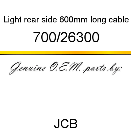 Light, rear side, 600mm long cable 700/26300