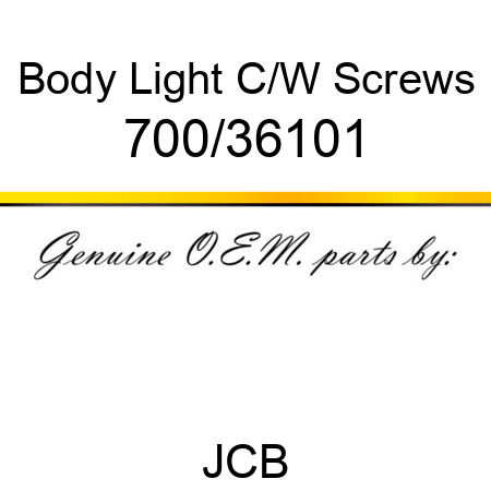 Body, Light C/W Screws 700/36101