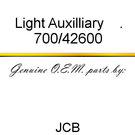 Light, Auxilliary    . 700/42600