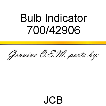 Bulb, Indicator 700/42906