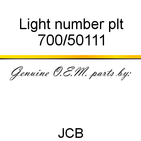 Light, number plt 700/50111