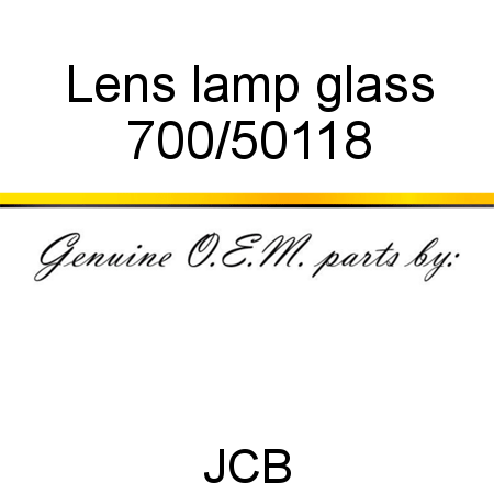 Lens, lamp glass 700/50118