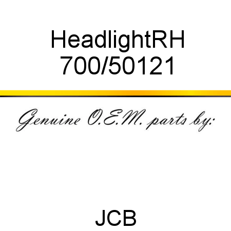 Headlight,RH 700/50121