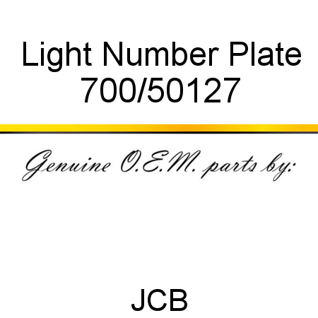 Light, Number Plate 700/50127
