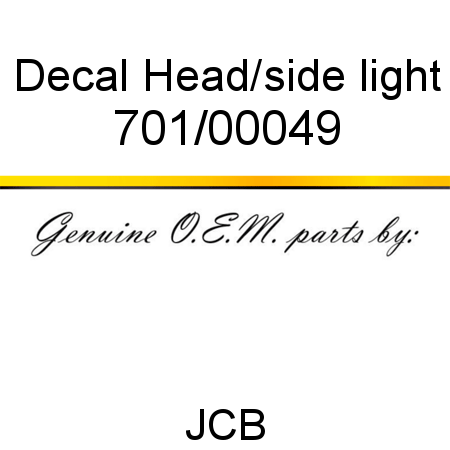 Decal, Head/side light 701/00049